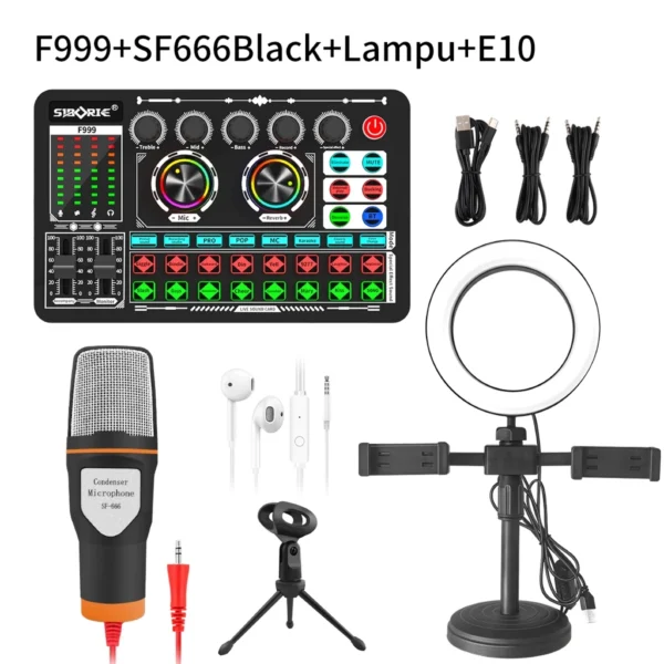 Onered F999 Sound Card Mixer Bluetooth — Audio Interface Live Streaming Profesional