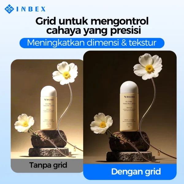 id-11134207-822wp-mn0u17s5mubnda INBEX Softbox 50x70cm Lampu Konten Kreator / Lighting Foto Produk / Live Streaming 3 Suhu Warna 5500K