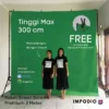 IMPODIO Stand Backdrop 3x3m + Green Screen — Studio Konten Profesional